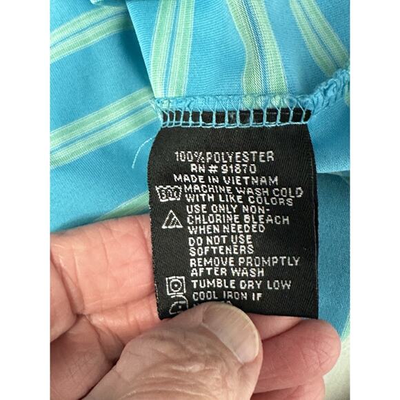 Pebble Beach Performance Golf Polo Shirt Mens XL Blue Striped Stretch Spring - Picture 9 of 10